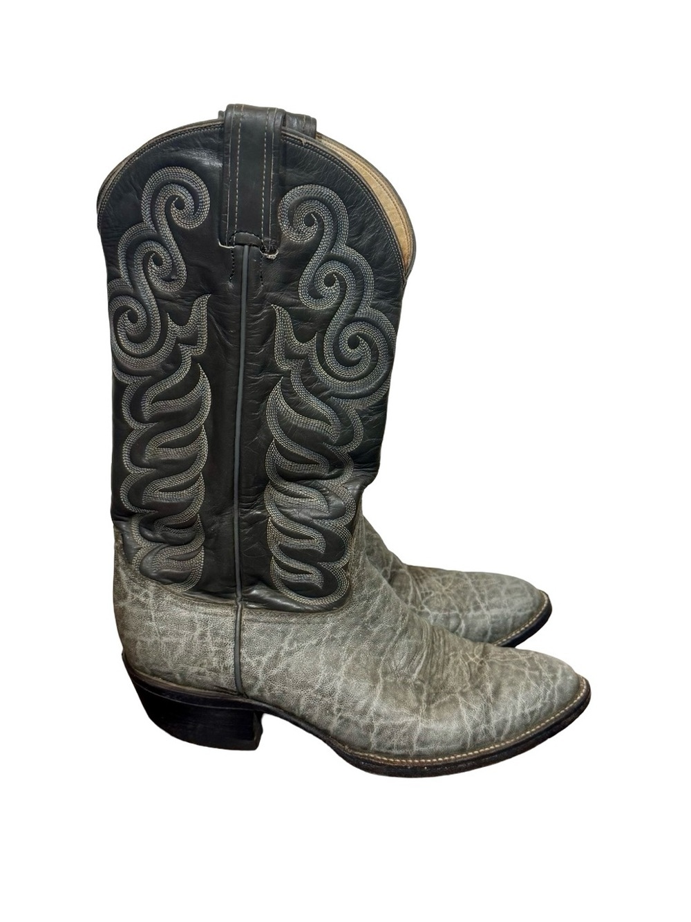 Tony Lama Vintage Black Label Exotic Elephant Cowboy Boots 8501 Sz: 9D
